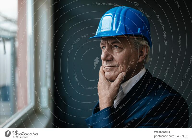 Portrait of a confident senior businessman wearing hard hat Occupation Work job jobs profession professional occupation architects business life business world