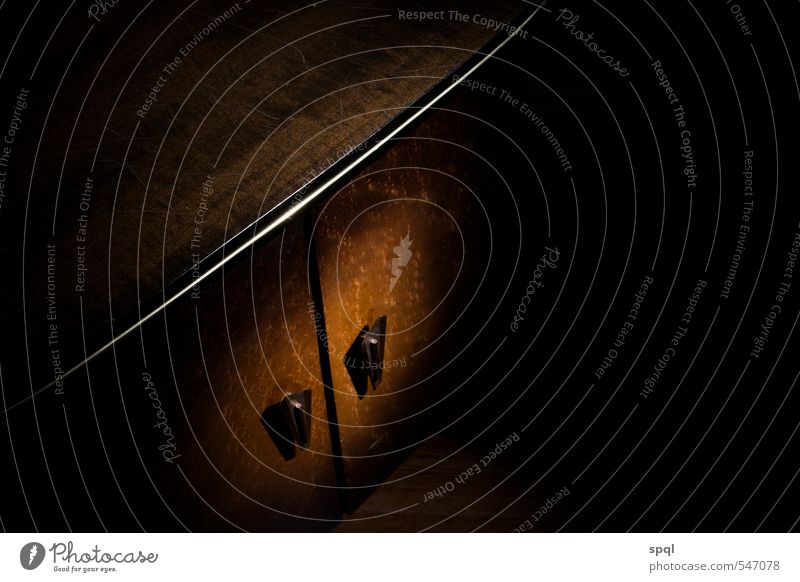 Chest of drawers in twilight Wood Old Esthetic Dark Glittering Retro Brown Black Romance Beautiful Calm Art Fashion Style Sadness Time Cupboard Corner