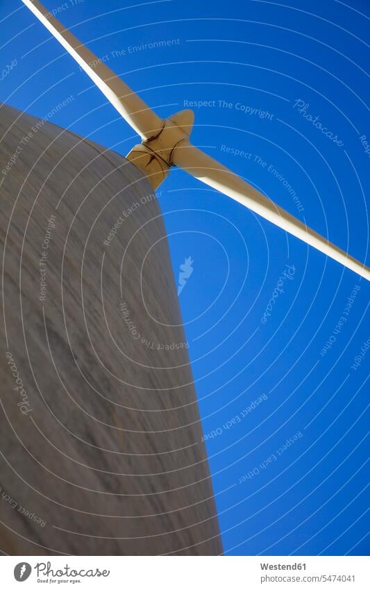 Low angle view of a wind turbine wind power plant environmentalism environment protection ecology environmental conservation Environment Conservation