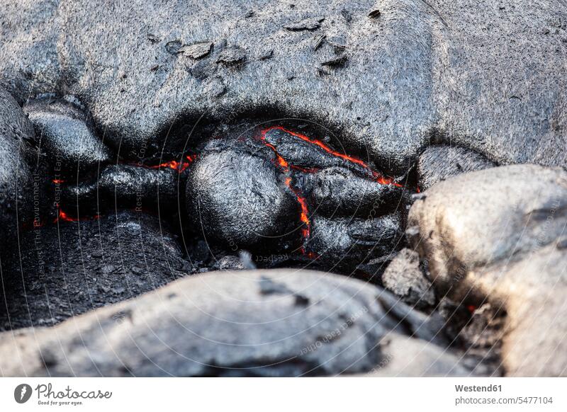 Hawaii, Big Island, Hawai'i Volcanoes National Park, lava volcanic eruption natural phenomenon natural phenomenons glowing red