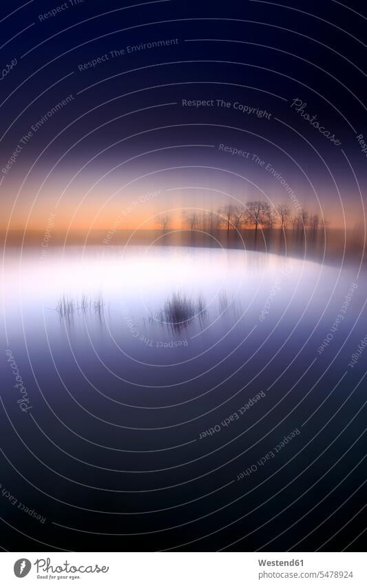 Spain, Castilla y Leon, Province of Zamora, Reserva natural de Lagunas de Villafafila, lake at sunset nature natural world water reflection water reflections