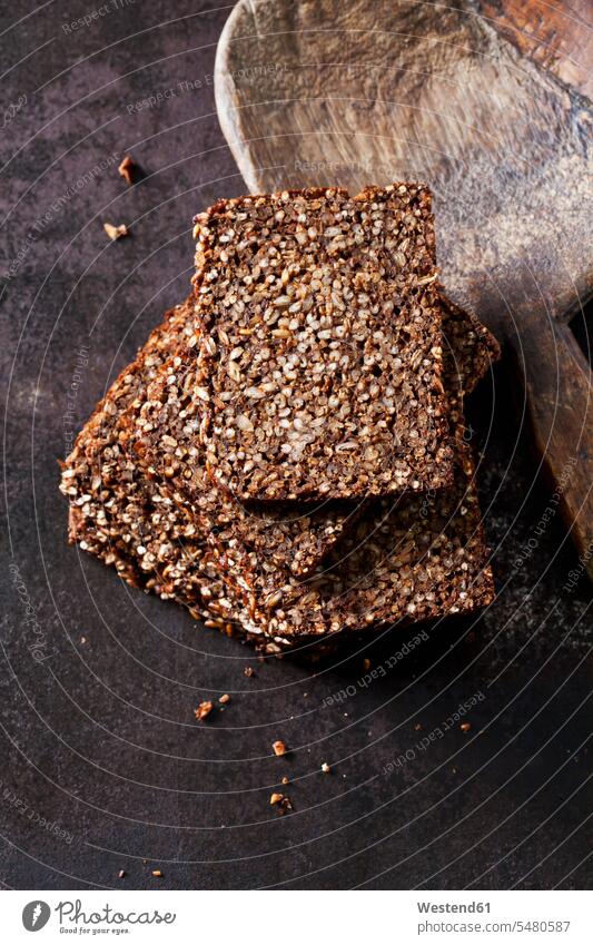 Coarse rye whole meal bread overhead view from above top view Overhead Overhead Shot View From Above Rye Secale cereale Brown Bread Rye Bread Coarse Rye Breads