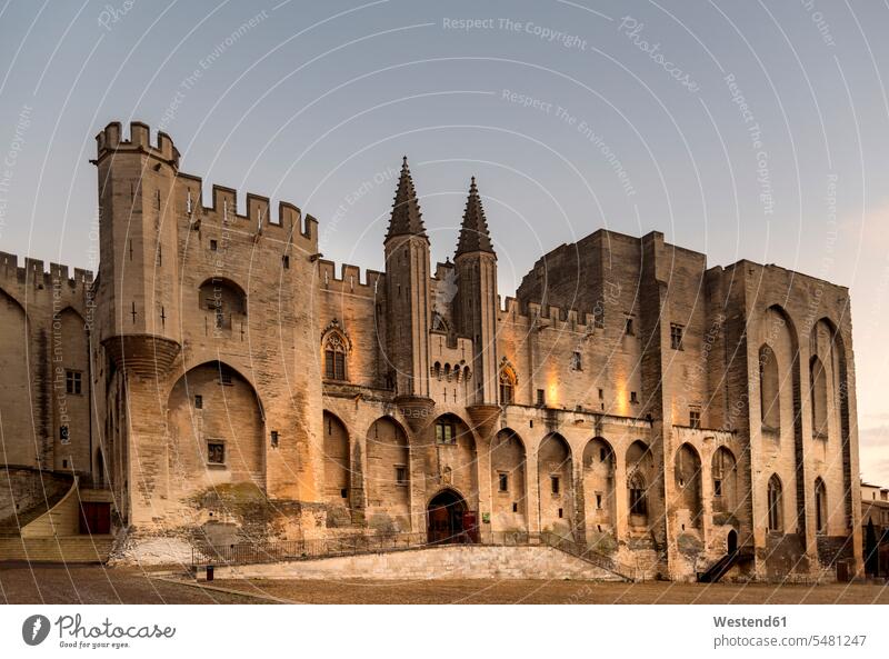 France, Avignon, Palais des Papes landmark sight place of interest pope popes palace palaces Gothic gothic gothic architecture Gothic Style built structure
