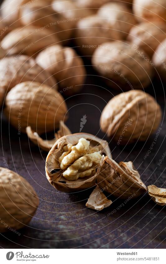 Cracked walnut, close-up food and drink Nutrition Alimentation Food and Drinks focus on foreground Focus In The Foreground focus on the foreground cracked whole