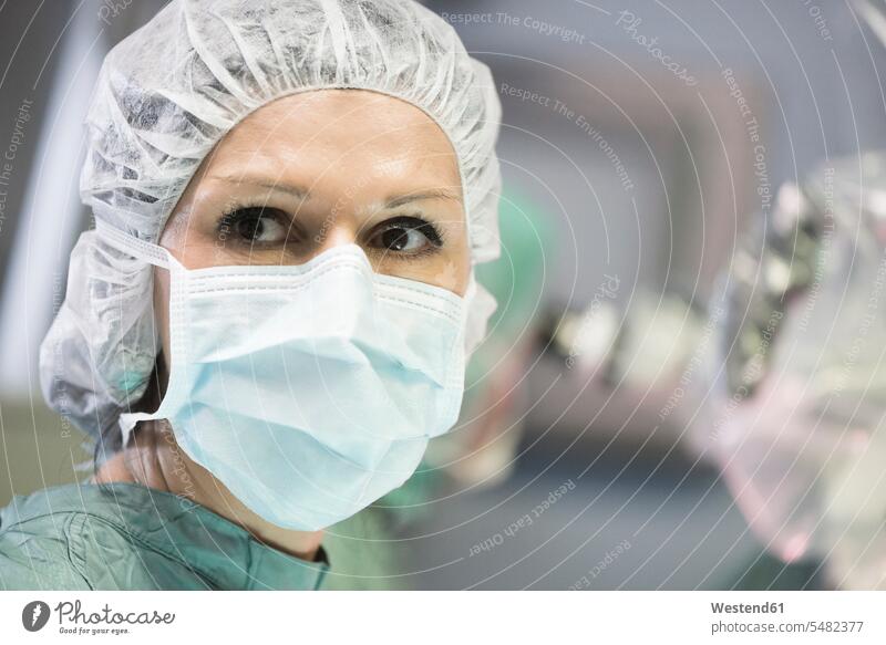 Portrait of operating room nurse portrait portraits surgical nurse nursing staff Carer healthcare and medicine medical Healthcare And Medicines hospital