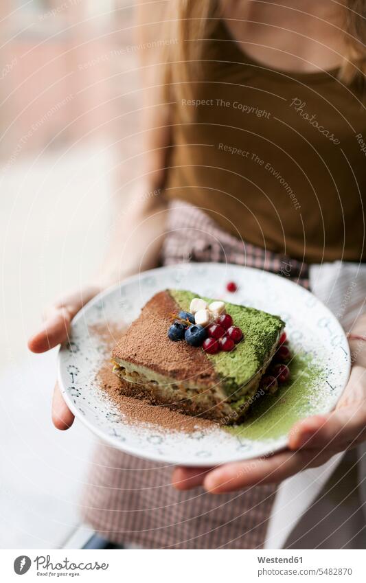 Woman preparing vegan matcha cake woman females women vegetarian Vegetarian Food pies cakes Matcha Adults grown-ups grownups adult people persons human being