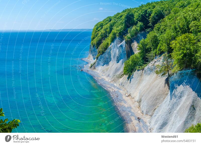 Germany, Ruegen, chalk cliff at Jasmund National Park Solitude seclusion Solitariness solitary remote secluded sky skies landscape landscapes scenery terrain