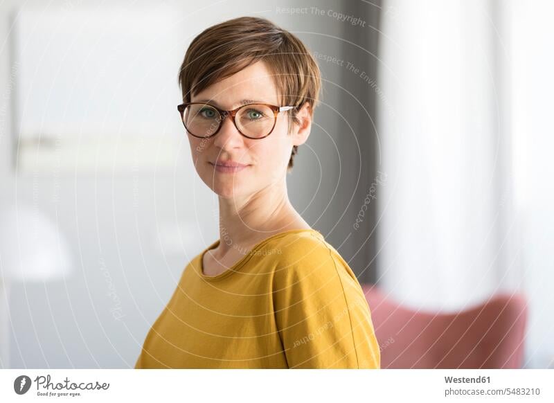 Portrait of woman wearing glasses specs Eye Glasses spectacles Eyeglasses portrait portraits females women Adults grown-ups grownups adult people persons