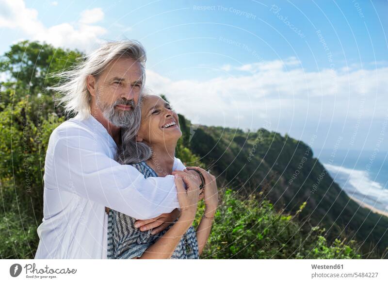 Portrait of a handsome senior couple at the sea senior adults seniors old romantic lyrical Romance attractive beautiful pretty good-looking Attractiveness