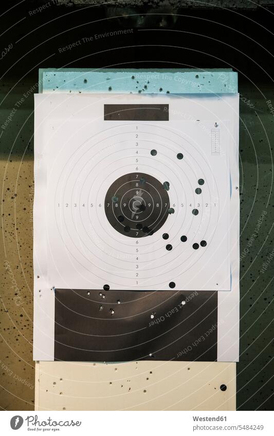 Indoor gun shooting range Stock Photo