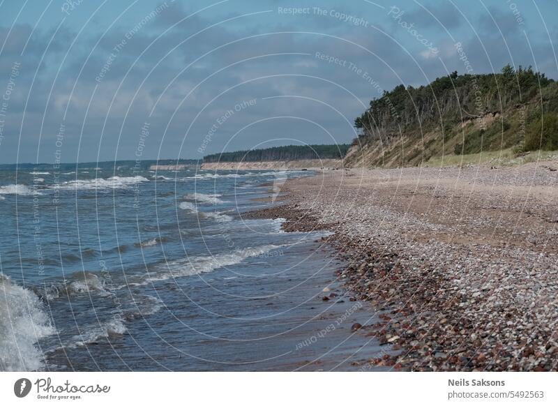Baltic Sea coast in Latvia, Jurkalne background baltic sea beach beautiful blue bluffs coastline environment erosion europe hill horizon jurkalne landscape