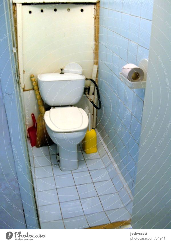 [tualjet] Quiet little place Style Fragrance Bathroom Toilet seat Brush Toilet paper Authentic Simple Cold Retro Blue Cleanliness Culture Nostalgia Tile