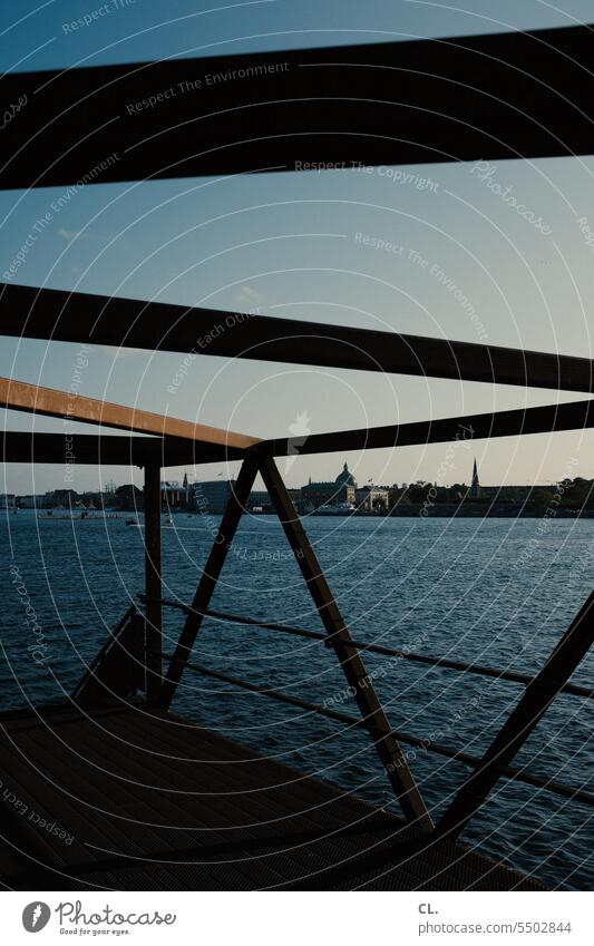 Copenhagen Town Denmark Water Architecture Skyline Harbour Bridge