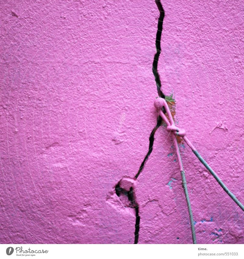 weight category Wall (barrier) Wall (building) Facade Plaster Crack & Rip & Tear Nail Wire Clothesline Varnish Varnished Broken Crazy Trashy Pink Aggravation