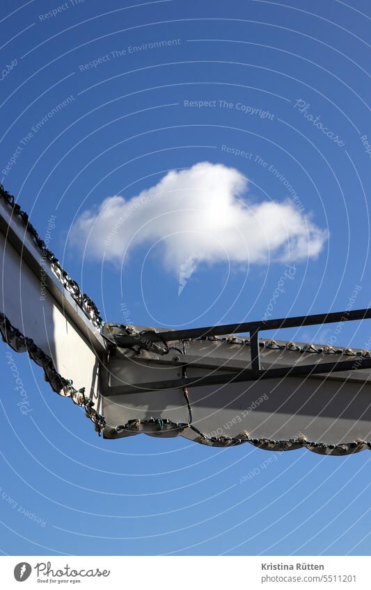 cloud and delusion Sky blind cladding Scaffolding Frame Blue White Individual Weather Nature Environment out sunny