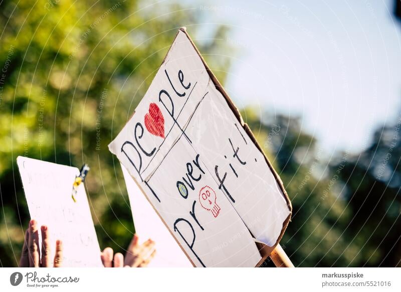 people over profit! – Global Climate Strike – Protest Demonstration activist appeal atmosphere background blue change climate climate activist climate change