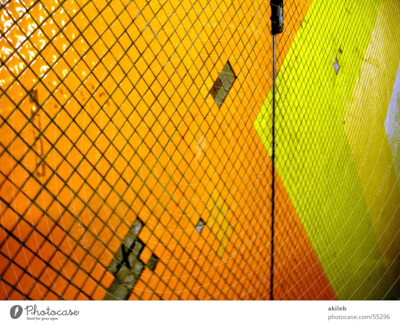 Metro Wall Underground Wall (building) Multicoloured Green Pattern Hollow Broken Tunnel Orange Arrow Tile Poverty