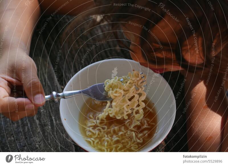 Child eats noodles Boy (child) Noodles bowl Soup Noodle soup Asian Food Asian noodles Bowl Delicious Lunch Nutrition ramen Meal favourite meal Hot Eating yummy