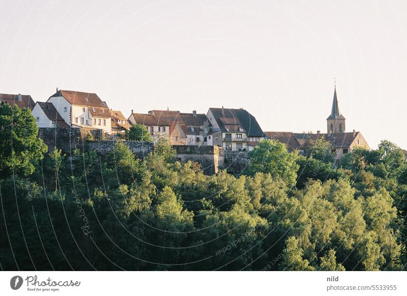 Alsace - La Petite Pierre - View of the old town France Historic Highlands Nature Calm Light Idyll Colour photo Exterior shot Moody Analogue photo Kodak