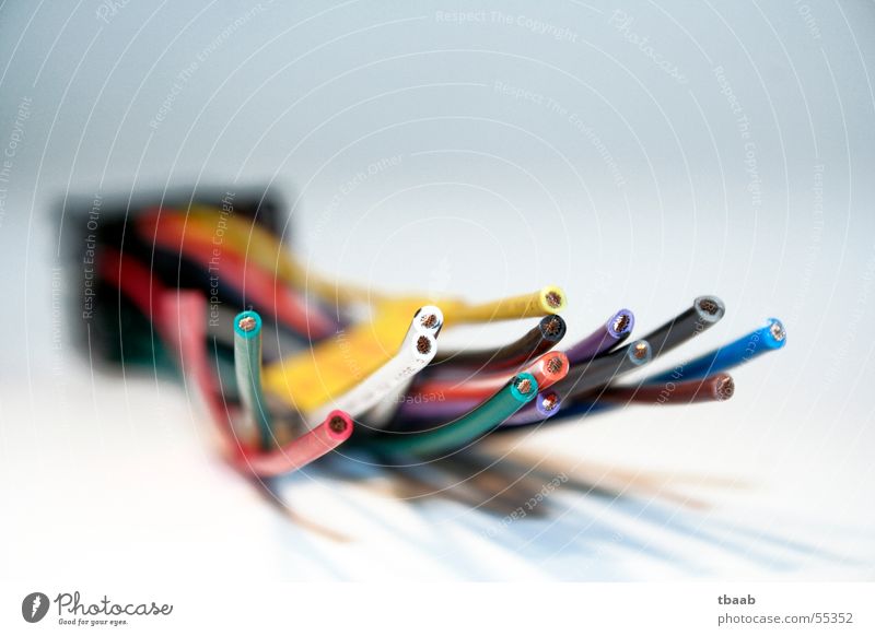 tangled cables Red White Yellow Green Black Adapter Terminal connector Blur Muddled Depth of field Cable Blue car radio wiring harness cable adapter