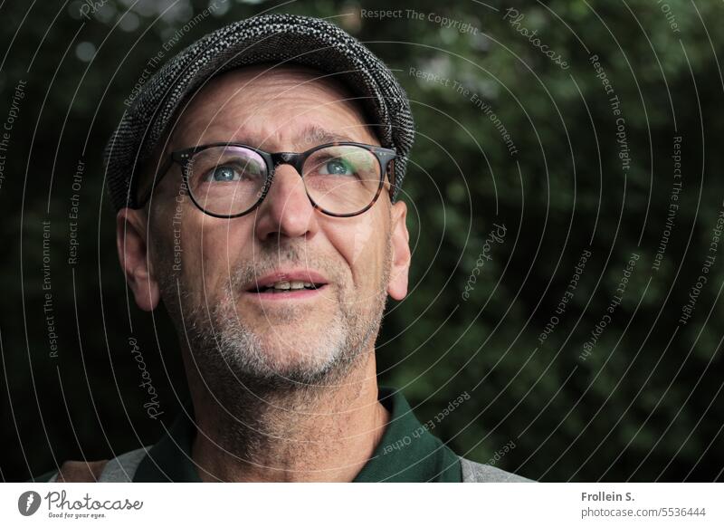 Wide Land | The Examining Gaze portrait masculine Cap Eyeglasses Three days beard Hope test bush Park fold over