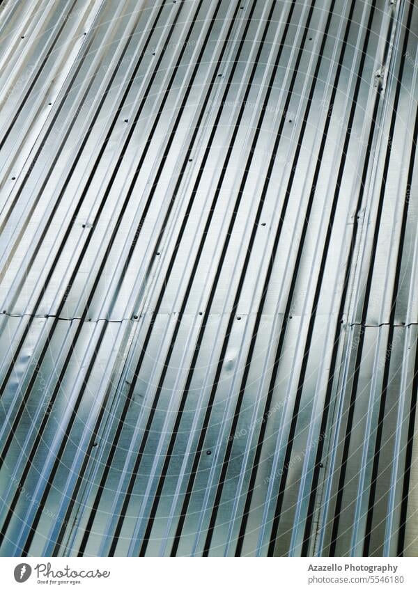 Striped zinc roof full frame image abstract alloy aluminum architecture background bright brown building construction corrugated cover design element facade