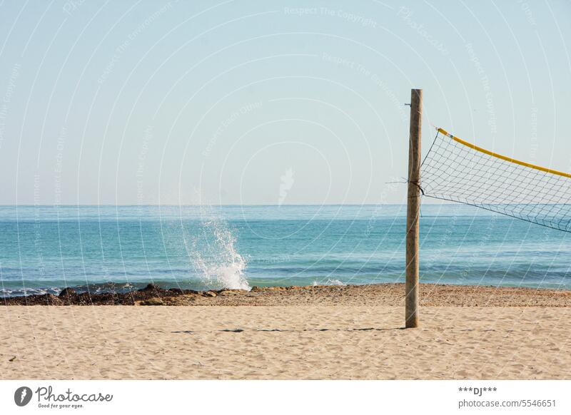 Volleyball net on beach - a Royalty Free Stock Photo from Photocase