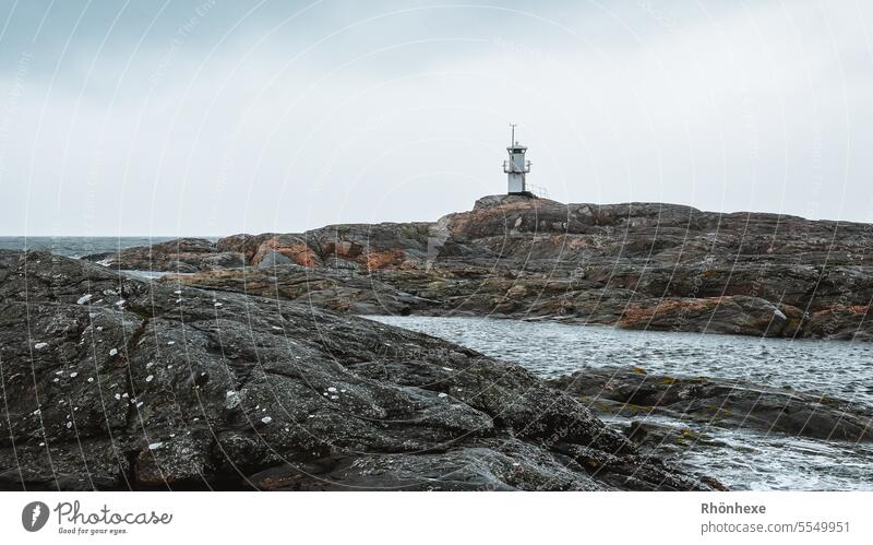 Marstrand lighthouse Swede Lighthouse Ocean coast Landscape Exterior shot Colour photo Water Nature Vacation & Travel Deserted Sky North Sea Environment Clouds