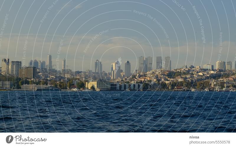 Istanbul skyline from Bosphorus The Bosphorus Skyline Day Exterior shot Turkey Colour photo Vacation & Travel Deserted Water Ocean Tourist Attraction