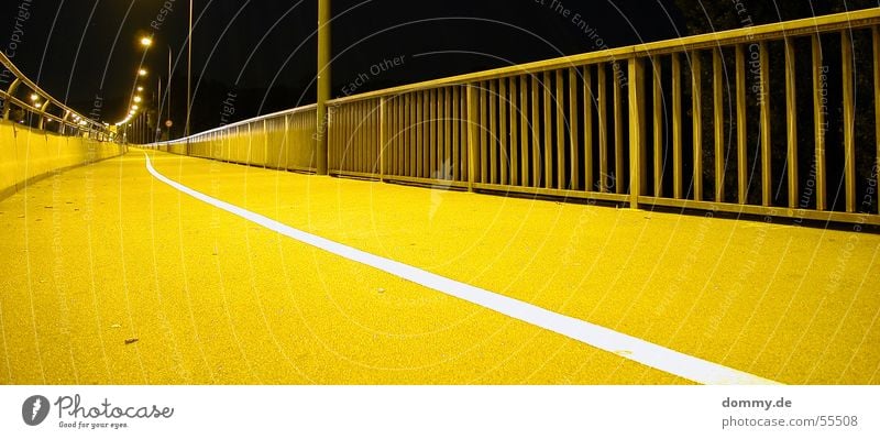 street@night Night Yellow Würzburg Lantern Human being Long Deep Street Lighting Handrail Bridge conrad more adenauer dark line