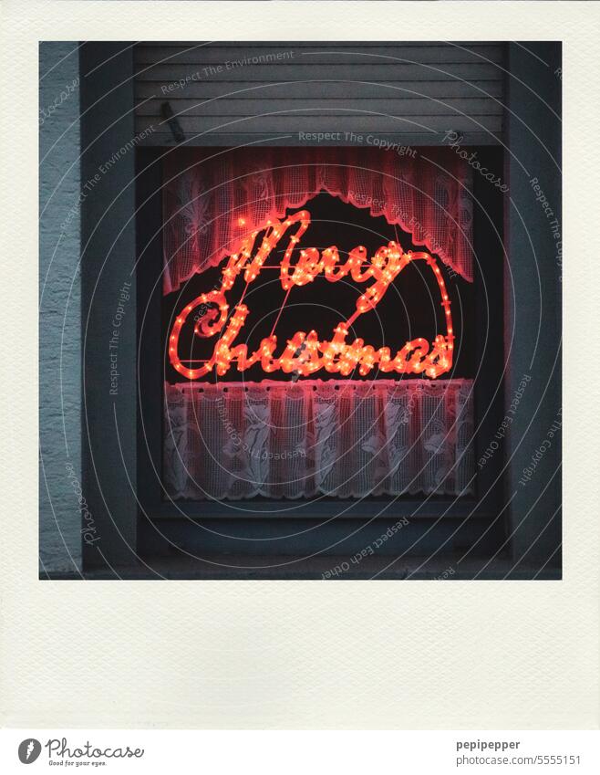 Merry Christmas - Window decoration Christmas & Advent Decoration Colour photo Feasts & Celebrations Christmas decoration Winter Decorations Design Tradition