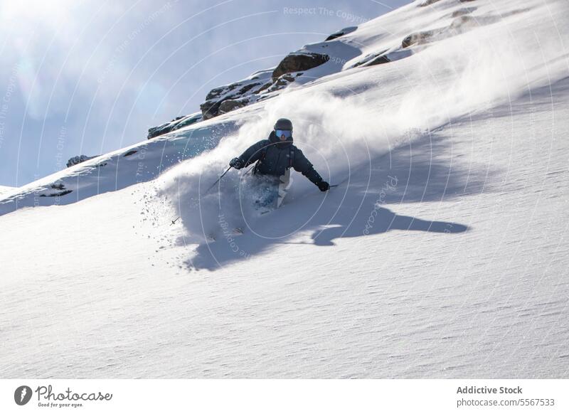 Person snowboarding on snow covered landscape during vacation person unrecognizable ski nature mountain equipment snowboarder full body sunny winter lifestyle