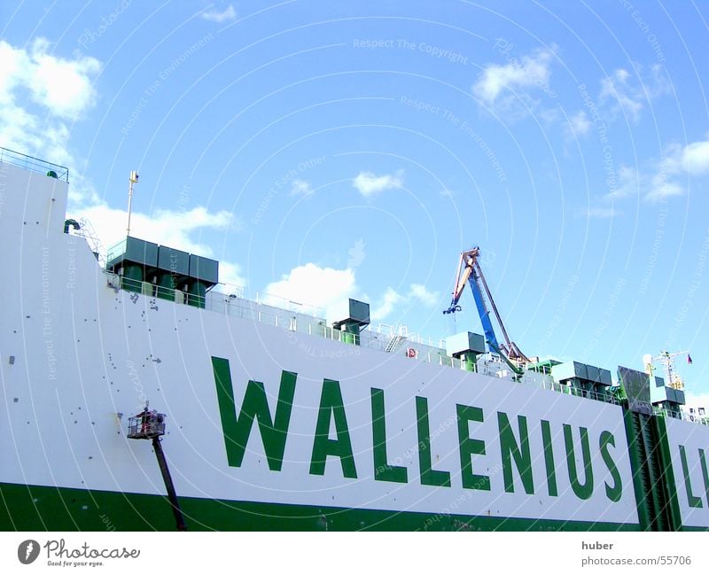 ship's side Watercraft Ship's varnisher White Green Blohm + Voss dockyard Ship's side Painter Colour wallenius paint