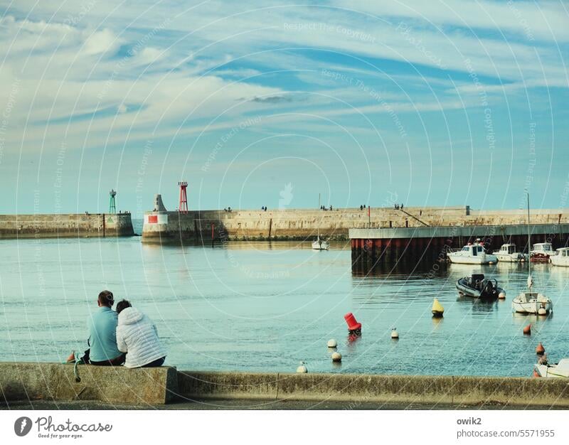 Rapture Harbour Water pool Autumn Sky Clouds Reflection Calm Exterior shot Nature reflection Idyll Surface of water Relaxation Peaceful Couple Ajar togetherness