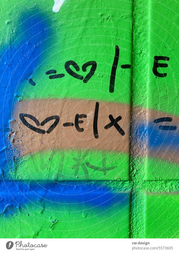 X = ❤/-E graffiti variegated Green Blue Stone