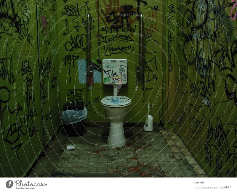 The Throne Green Art Trash Trash container Handicapped Style Street art Toilet Graffiti edding Painting (action, work) Tile handicapped toilet