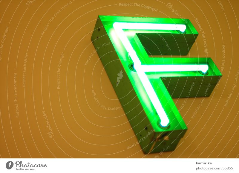 f*** the 2nd Neon sign Advertising Glow Letters (alphabet) Green Neon light Wall (building) eff Lamp Characters