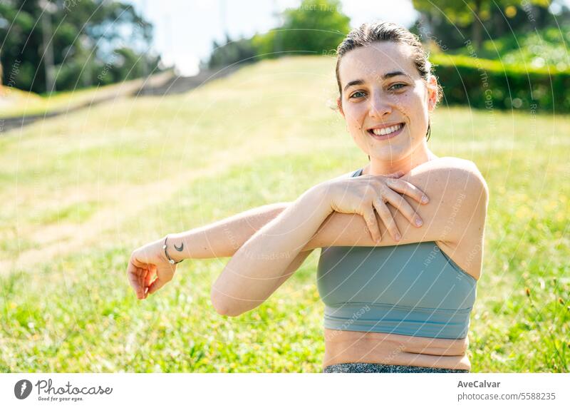 Beautiful Athletic Women Excercises In A Park Stock Photo, Picture and  Royalty Free Image. Image 38483575.