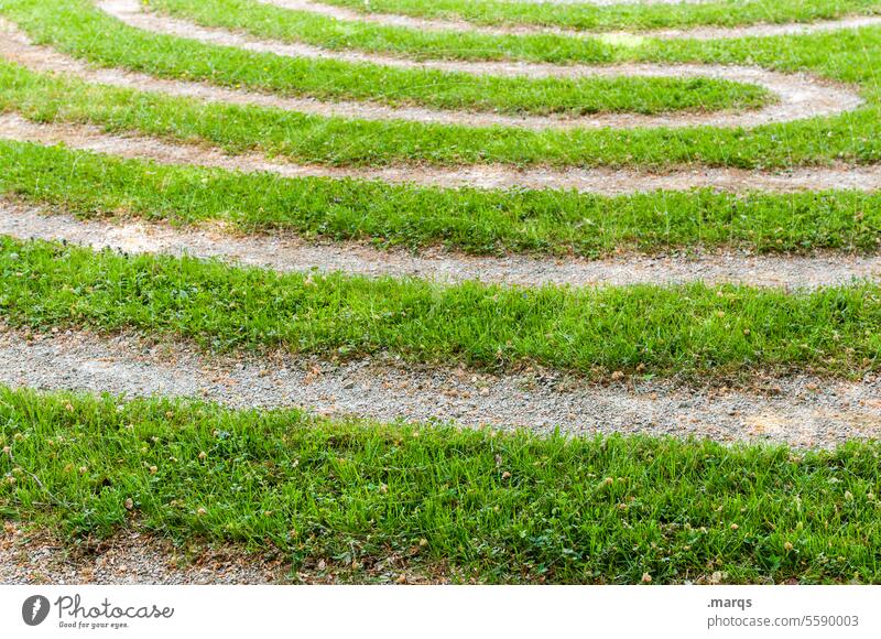 path Summer Meadow Lanes & trails Orientation tedious Nature Target Grass Labyrinth Green Meditation Calm