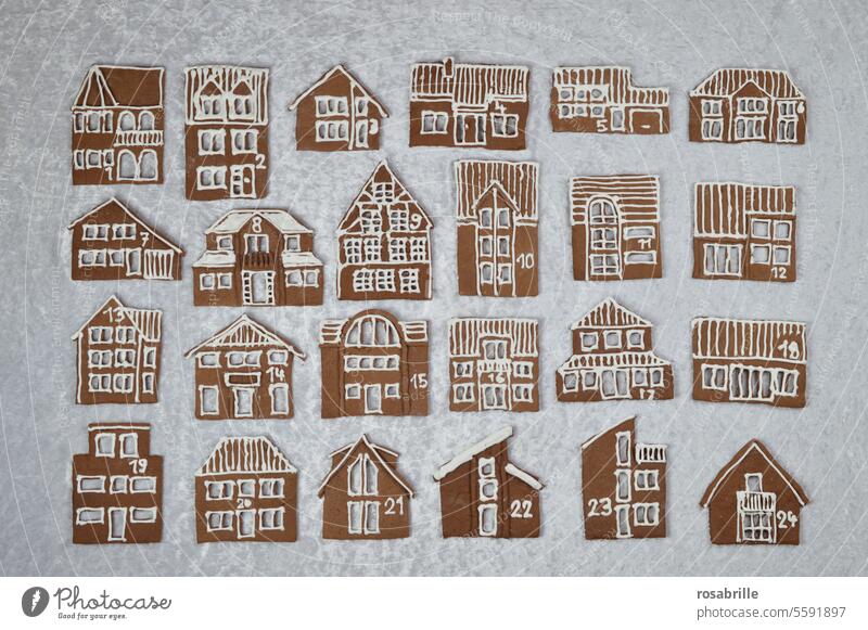 Man does not live by gingerbread alone | homemade gingerbread - Facades - Advent calendar Advent Calendar 24 Christmas & Advent Gift Feasts & Celebrations