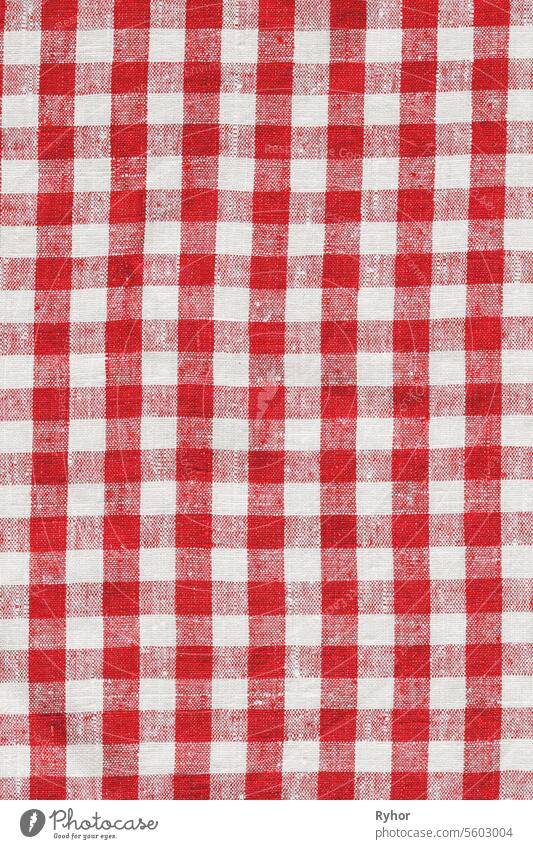 Country Plaid Tartan Kitchen Fabric Material Abstract Check Texture Background Texture, Red And White. Flannel Tartan Patterns. Trendy Tiles Photo. Print Scottish Square Cloth. Gingham Pattern. Tartan Checked Plaids Pastel Backgrounds For Tablecloths, D...