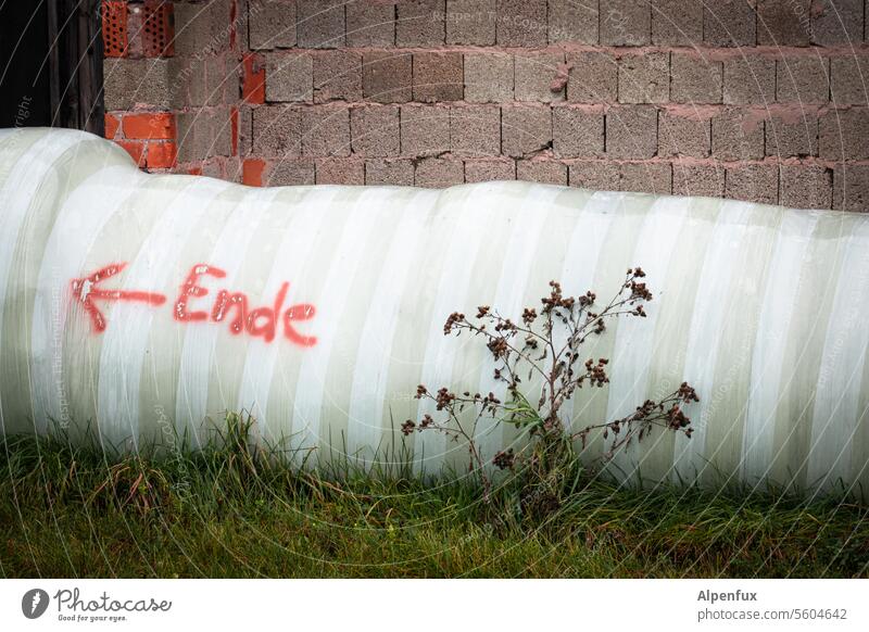 the end Beginning Beginning & End start Beginnings Signs and labeling Characters Farm end on site Exterior shot Colour photo beginning of the end Future