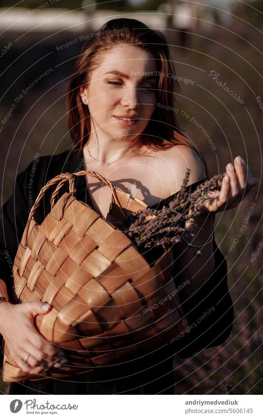 Portrait of a sexy brunette woman with big - Stock Photo