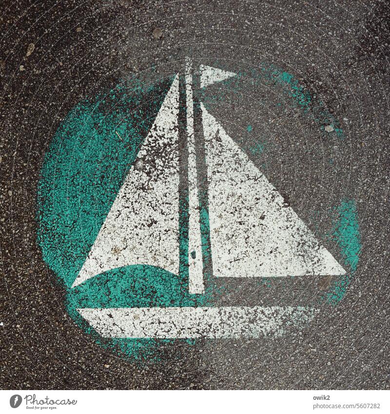 Observe right of way Sailboat stylized Pictogram Sailing trip Sailing vacation Freedom Vacation & Travel holiday by the sea Adventure Yacht set sail Wind Ocean
