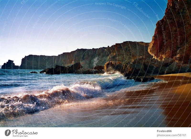 Beach of Sagres Ocean Portugal Algarve Waves Physics Rock Sun Warmth Glittering