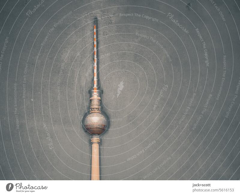 Television tower motif Berlin TV Tower Landmark Neutral Background Background picture Famousness Esthetic Capital city Manmade structures Sphere Architecture