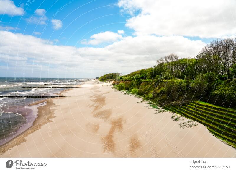 Beach at the Baltic Sea in Poland near Trzesacz. Landscape on the Baltic coast Ocean Vacation & Travel Nature Sand Colour photo Tourism vacation Baltic beach