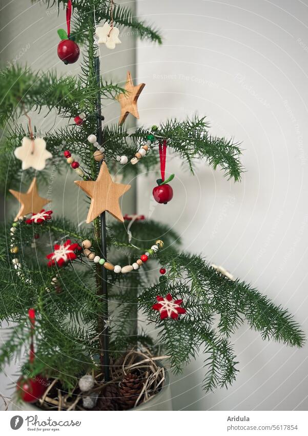 Small Christmas tree in the corner Room fir Christmas & Advent Christmas decoration fir tree Christmassy Christmas tree decorations Decoration Tradition
