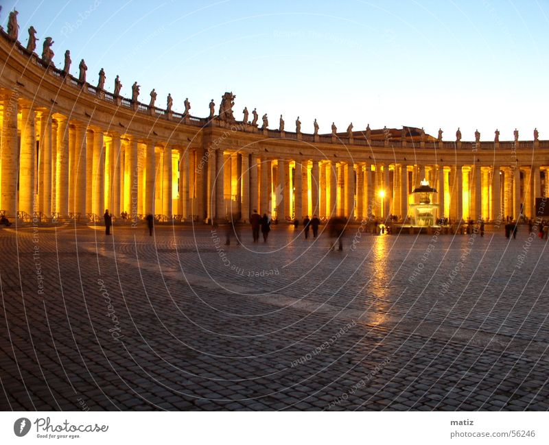 Rome St Peter's Square Evening Column lanzeit exposure