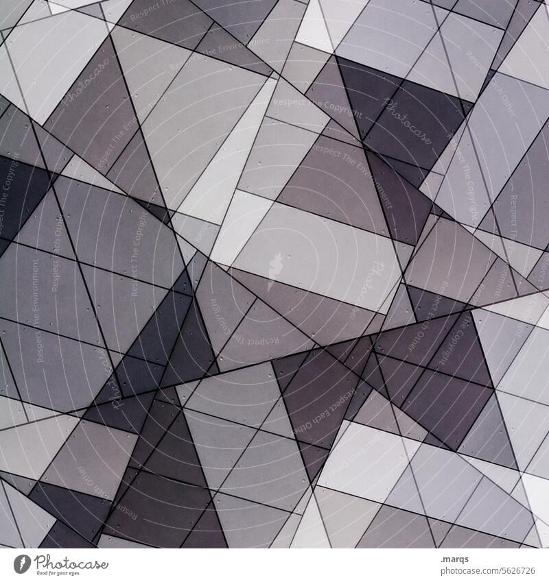 polygon Geometry Facade Abstract Close-up Creativity Pattern Design Sharp-edged Double exposure Structures and shapes Illustration Background picture Irritation